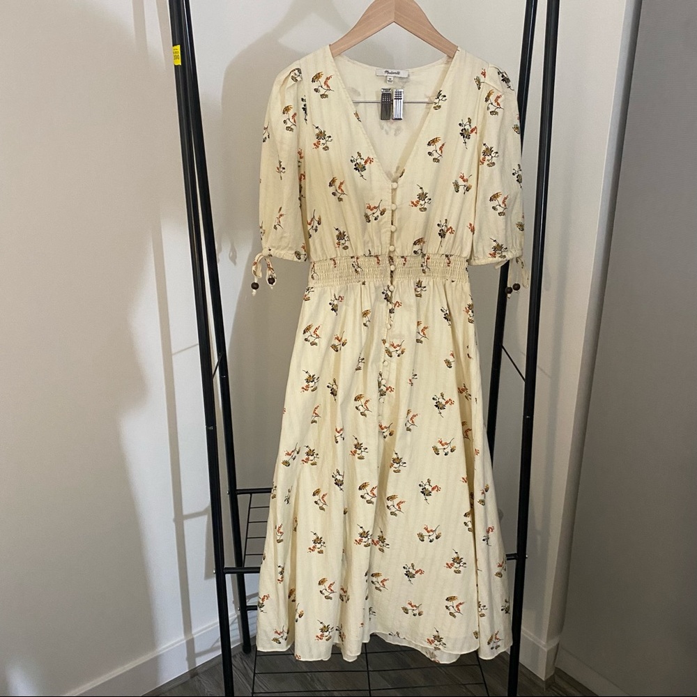 Madewell Smocked Waist Button Front Dress